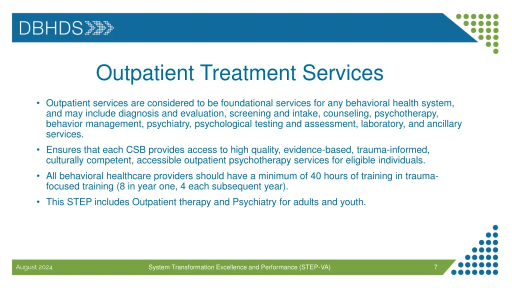 outpatient treatment services
