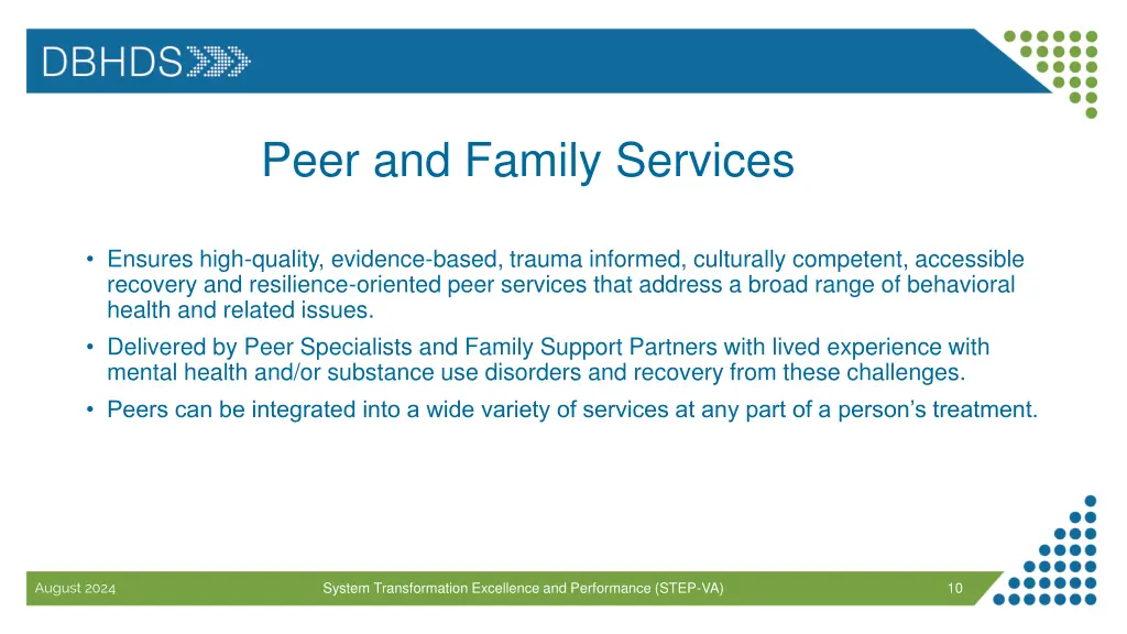 peer and family services