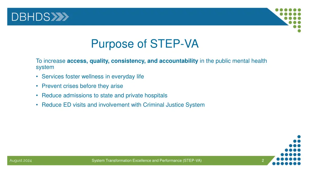 purpose of step va