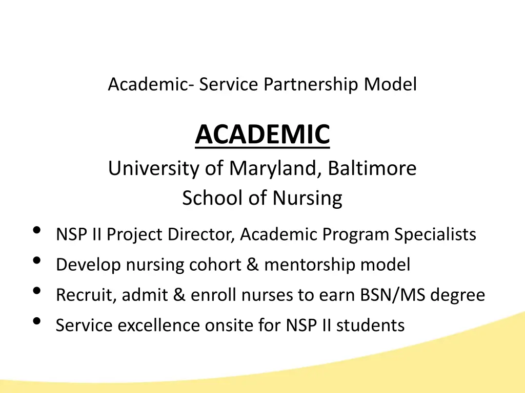 academic service partnership model