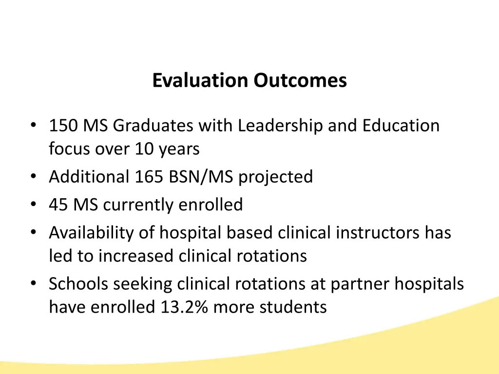 evaluation outcomes