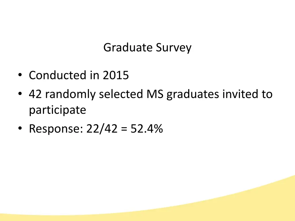 graduate survey