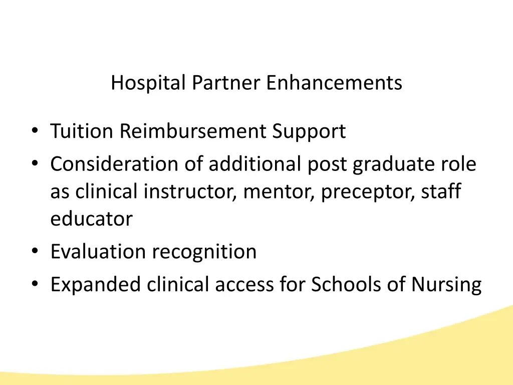 hospital partner enhancements