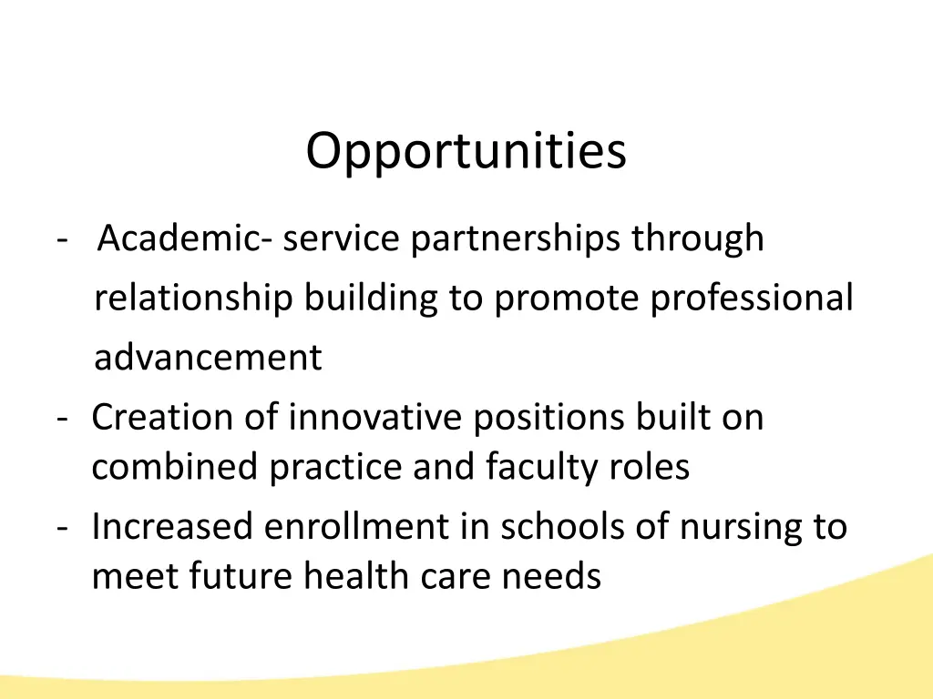 opportunities