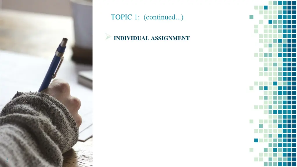topic 1 continued