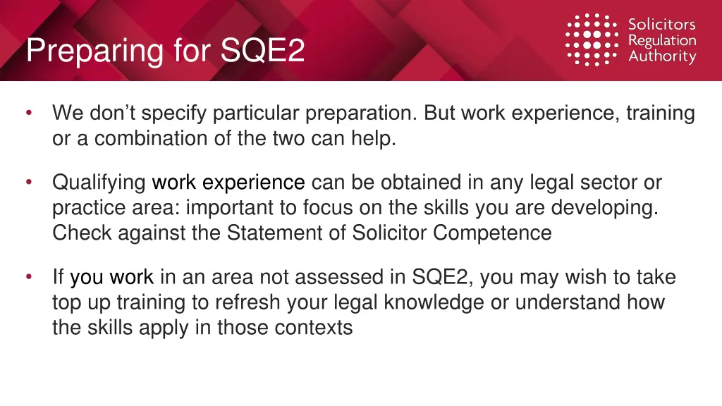 preparing for sqe2