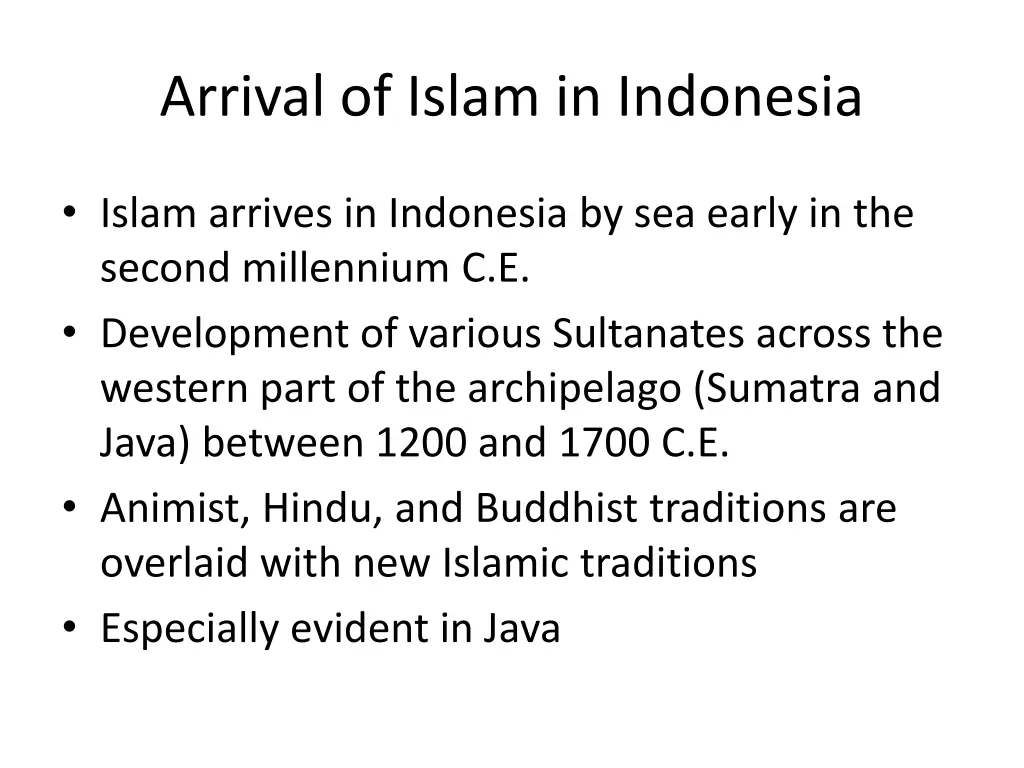 arrival of islam in indonesia