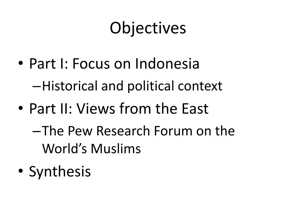 objectives