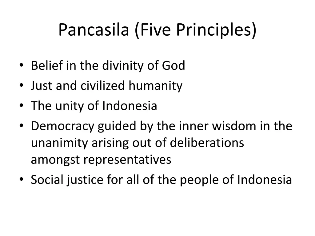 pancasila five principles