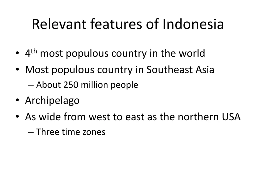 relevant features of indonesia