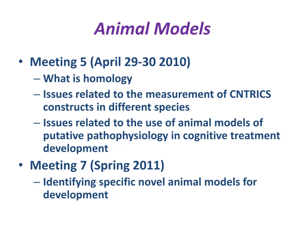 animal models