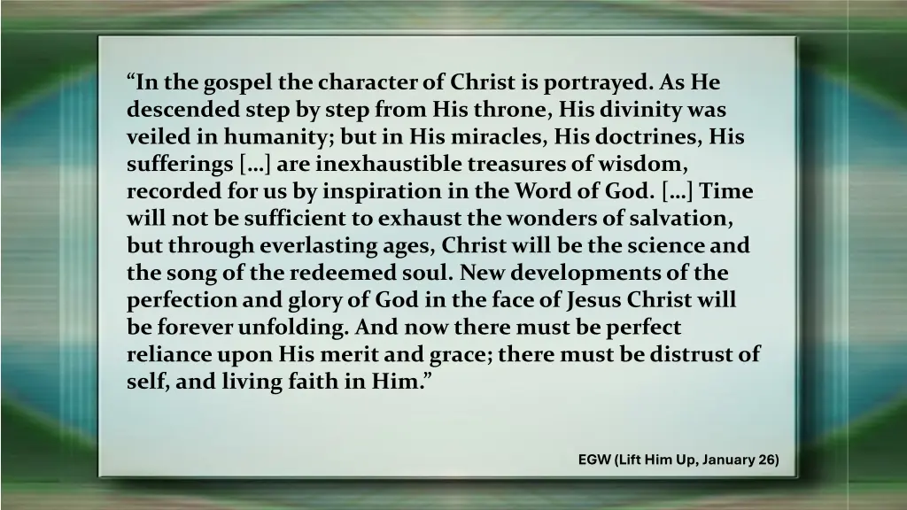 in the gospel the character of christ