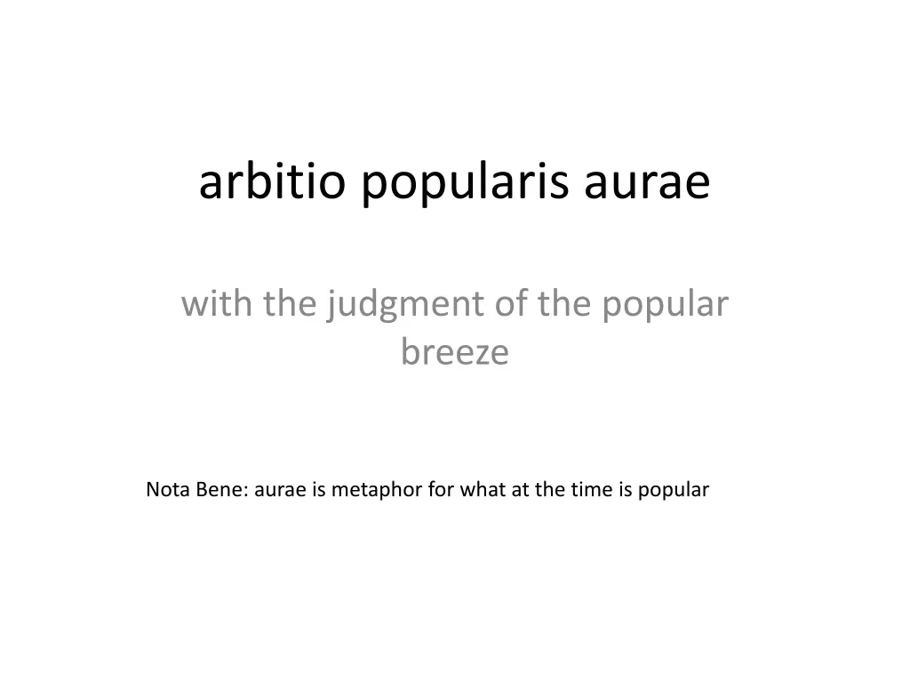 arbitio popularis aurae