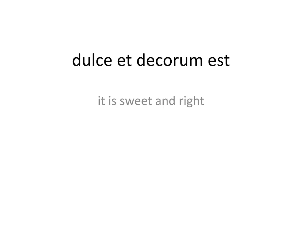 dulce et decorum est
