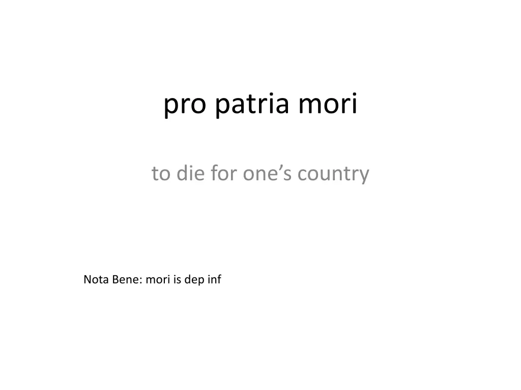 pro patria mori