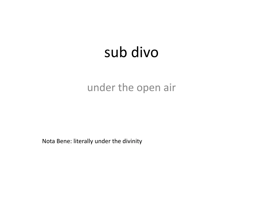 sub divo