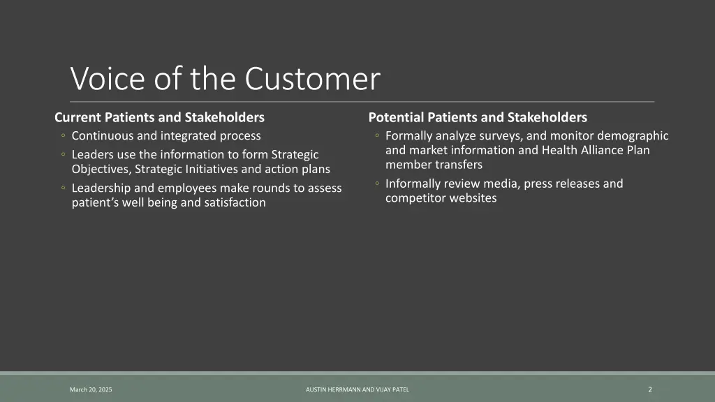 voice of the customer
