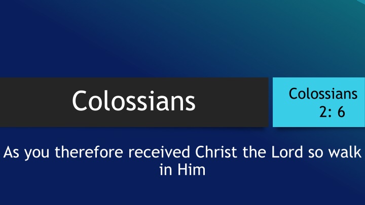 colossians 2 6