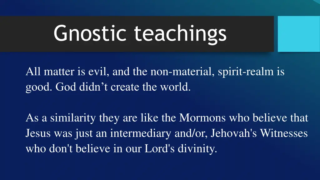 gnostic teachings