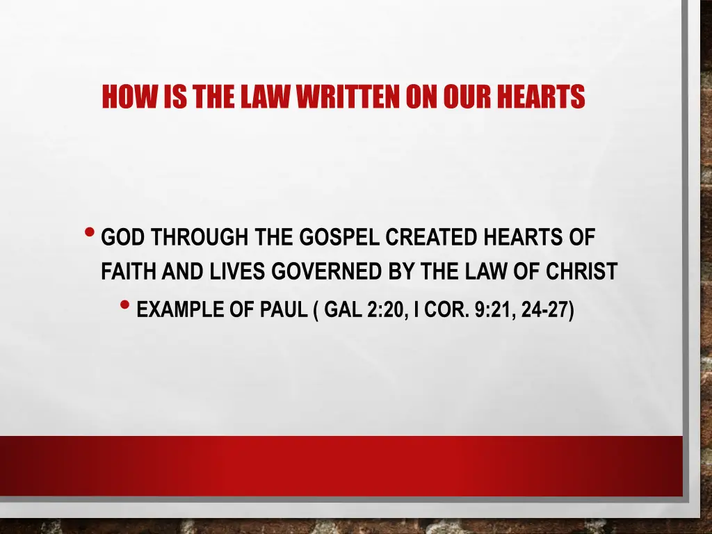 how is the law written on our hearts 2