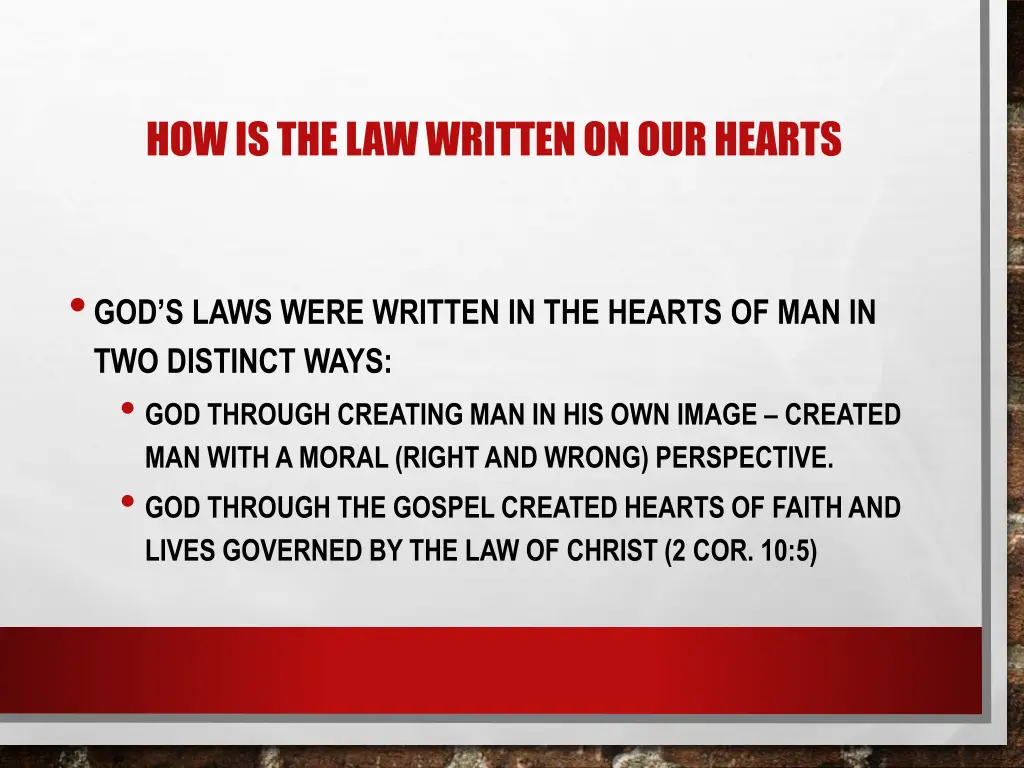 how is the law written on our hearts