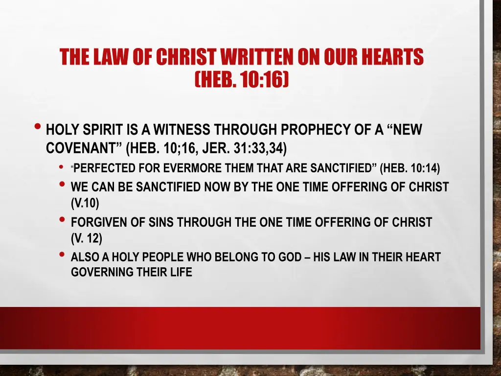the law of christ written on our hearts heb 10 16 1