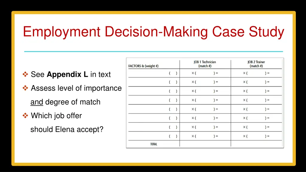 employment decision making case study