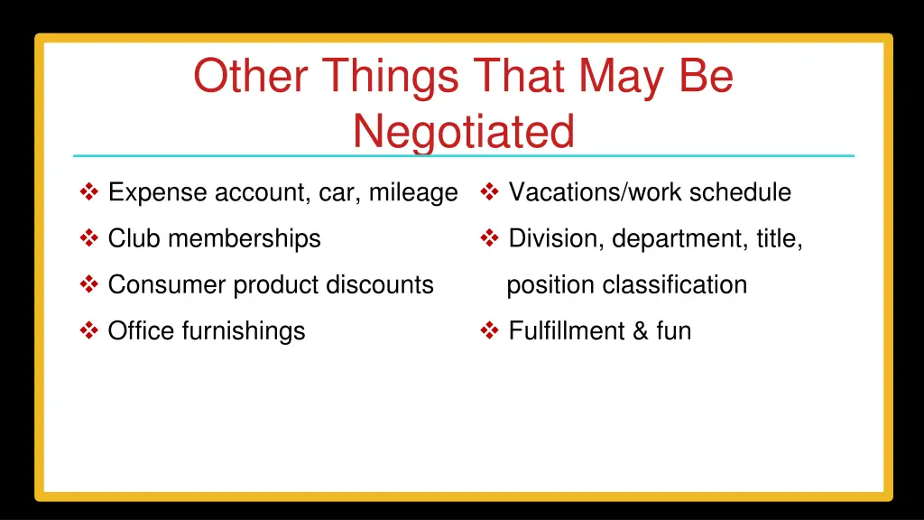 other things that may be negotiated 1