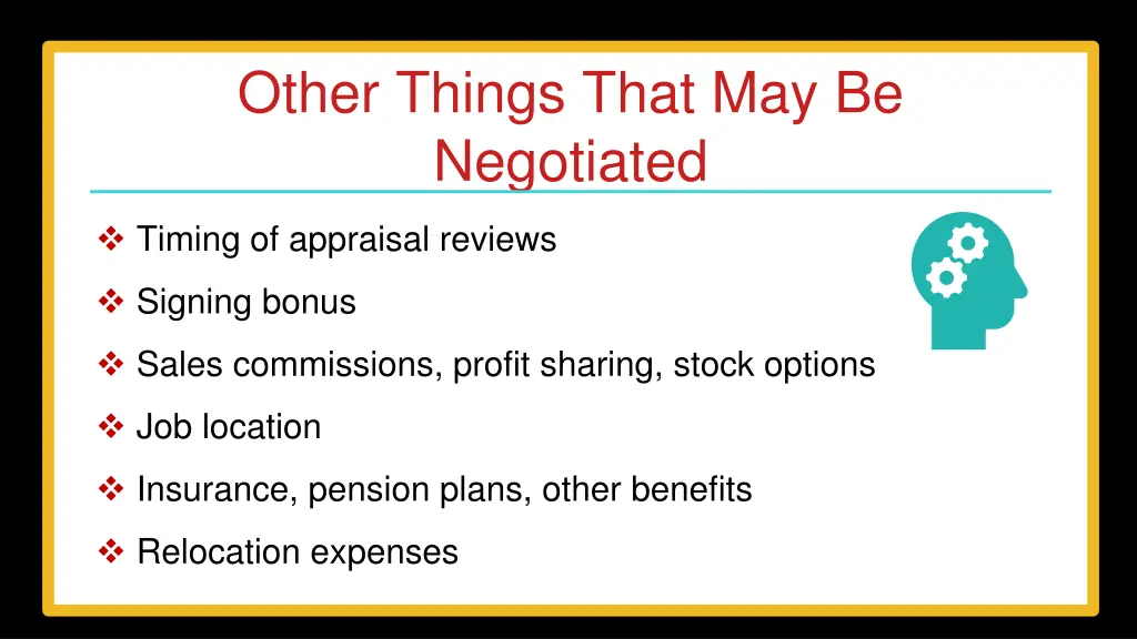 other things that may be negotiated