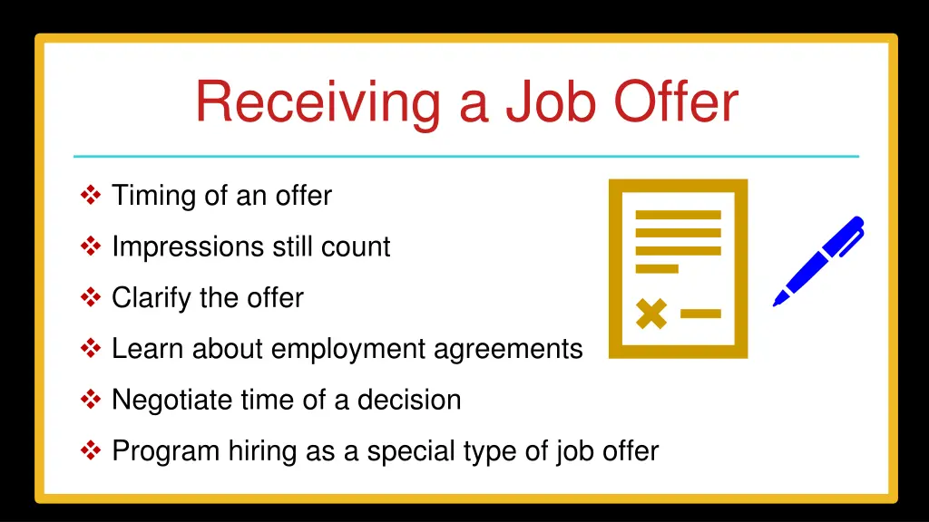 receiving a job offer
