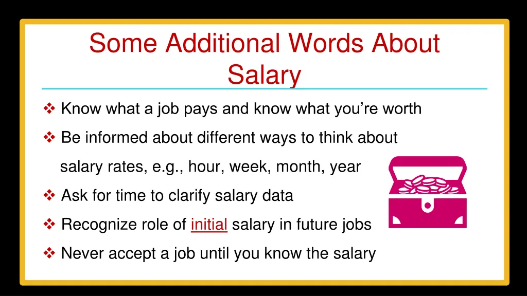 some additional words about salary