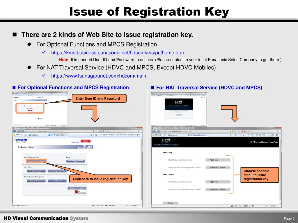 issue of registration key