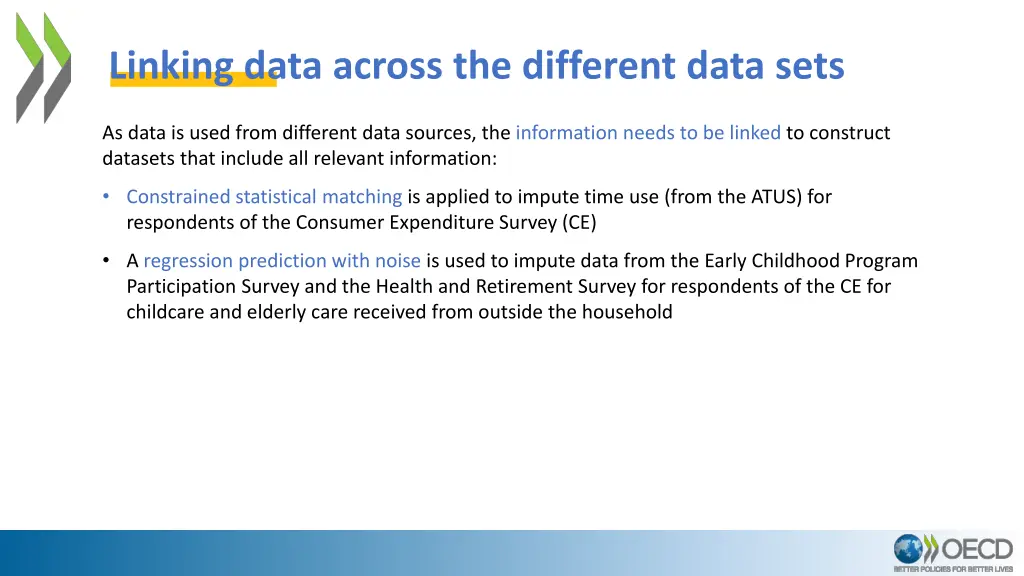 linking data across the different data sets