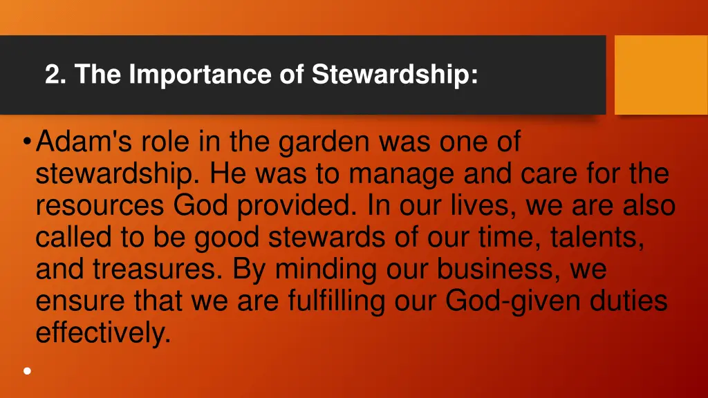 2 the importance of stewardship