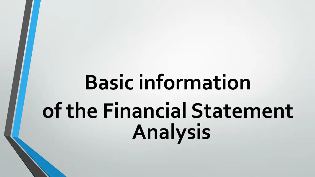 basic information of the financial statement