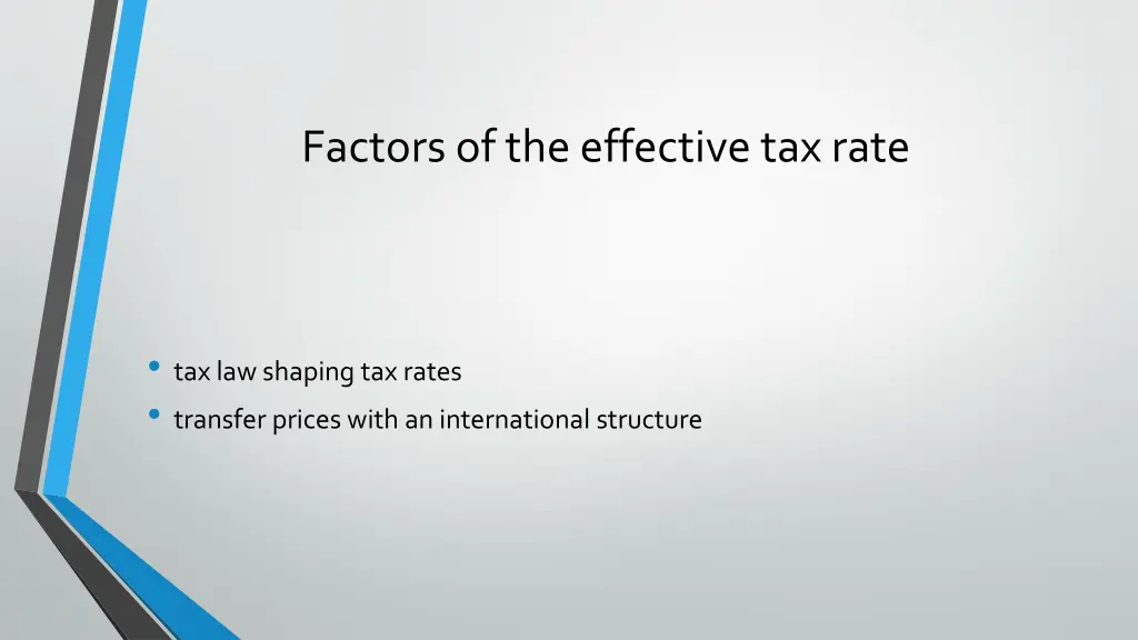 factors of the effective tax rate