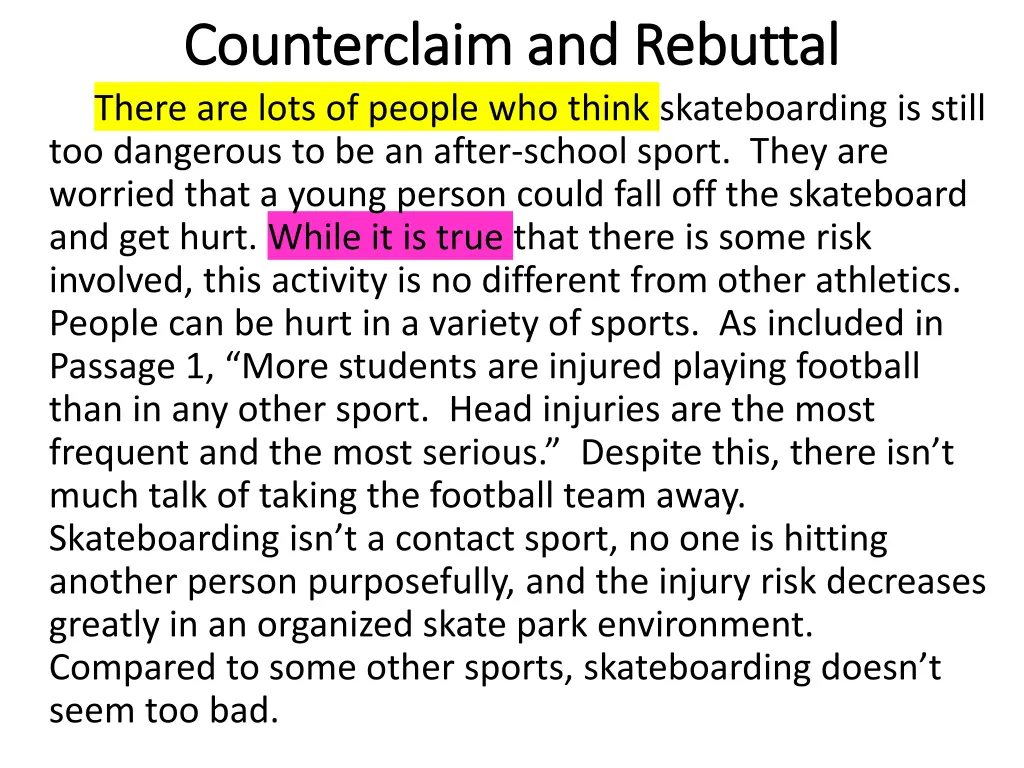 counterclaim and rebuttal counterclaim