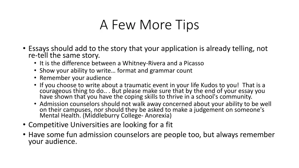 a few more tips