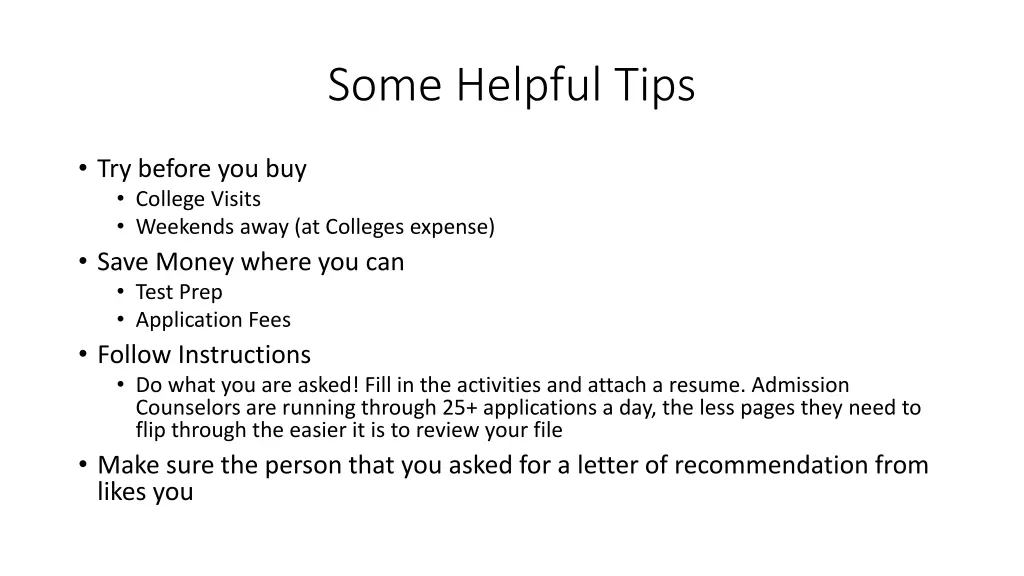 some helpful tips