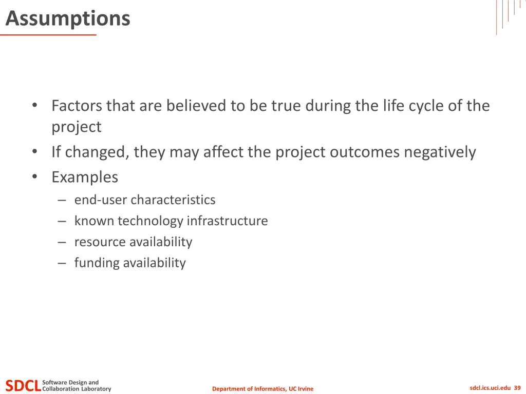 assumptions