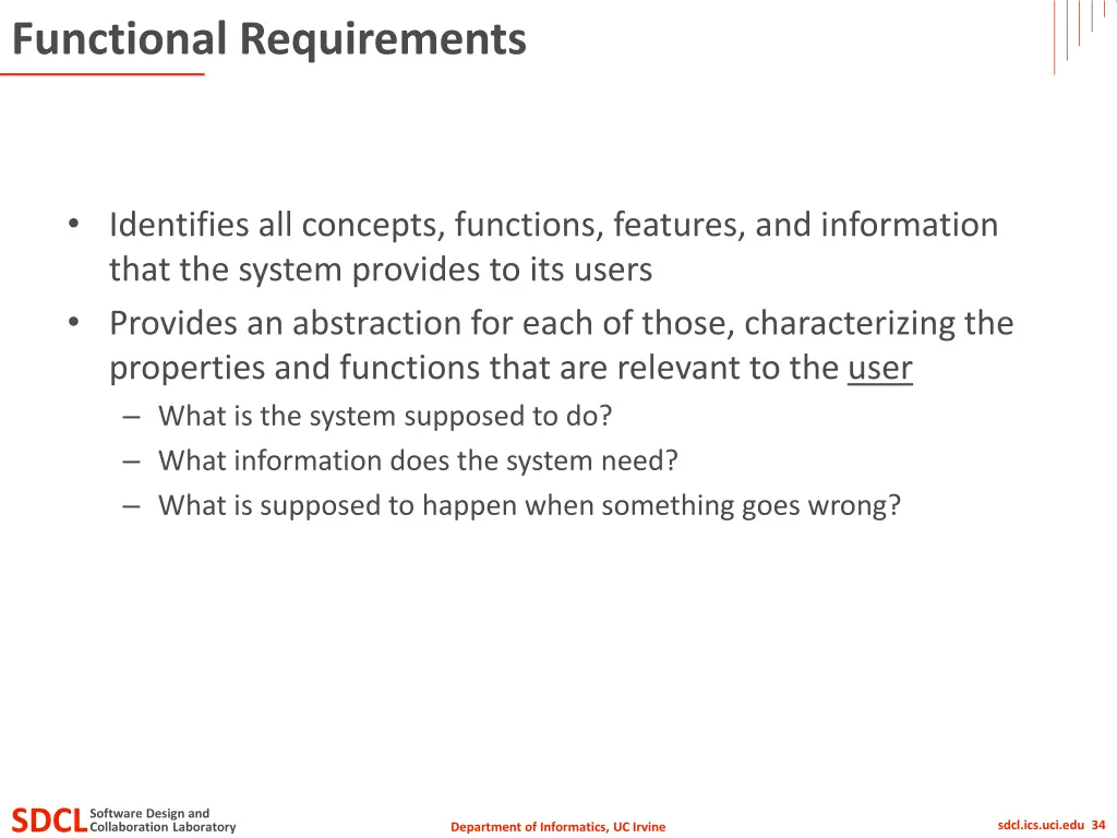 functional requirements