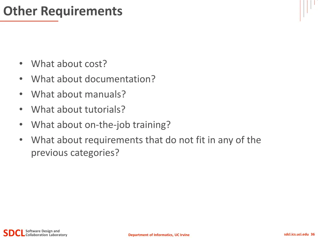 other requirements