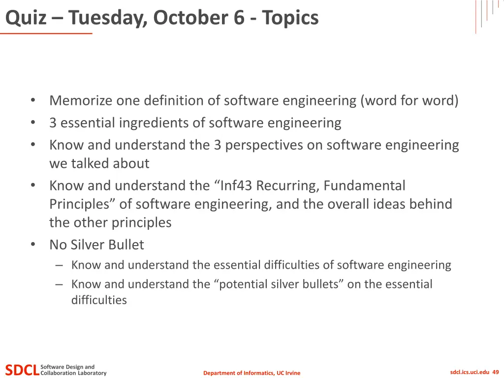 quiz tuesday october 6 topics