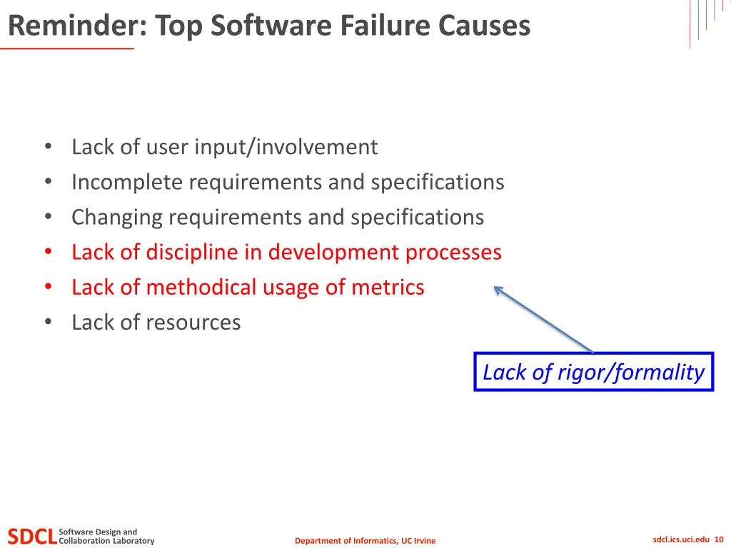 reminder top software failure causes 1