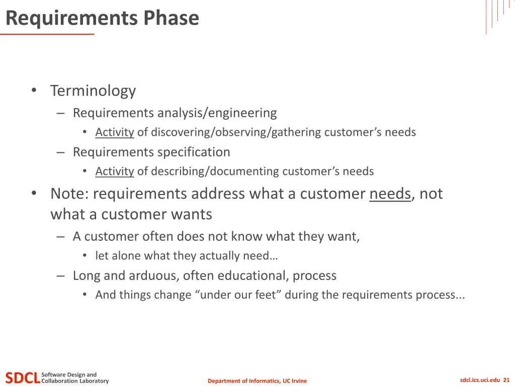 requirements phase