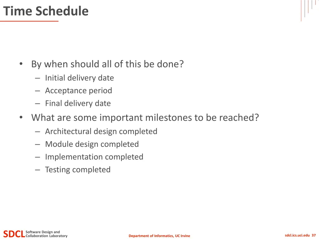 time schedule