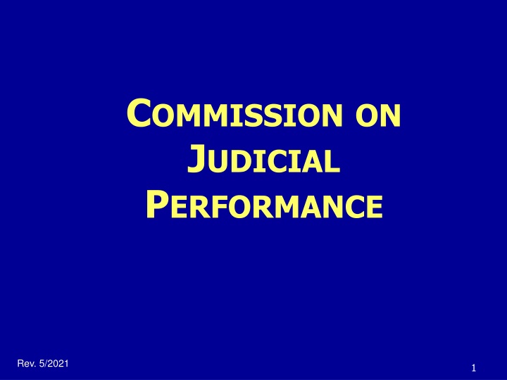 c ommission on j udicial p erformance