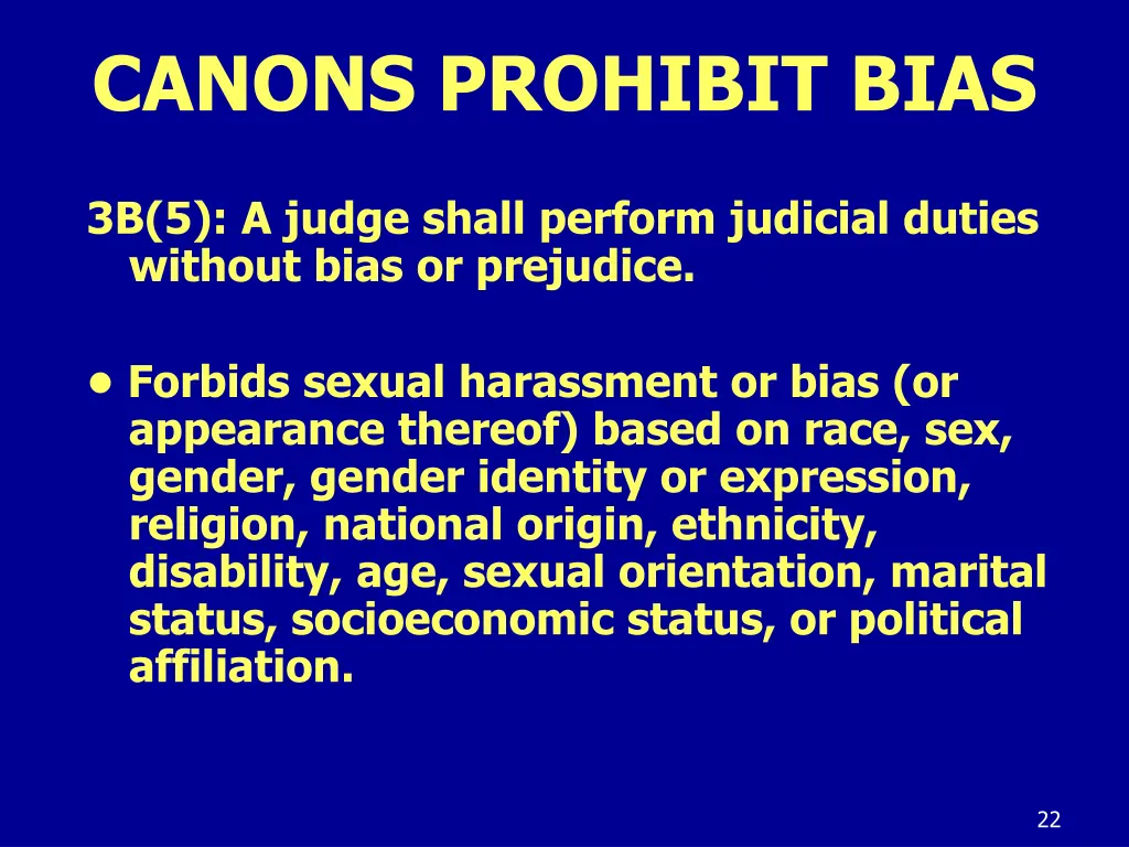 canons prohibit bias