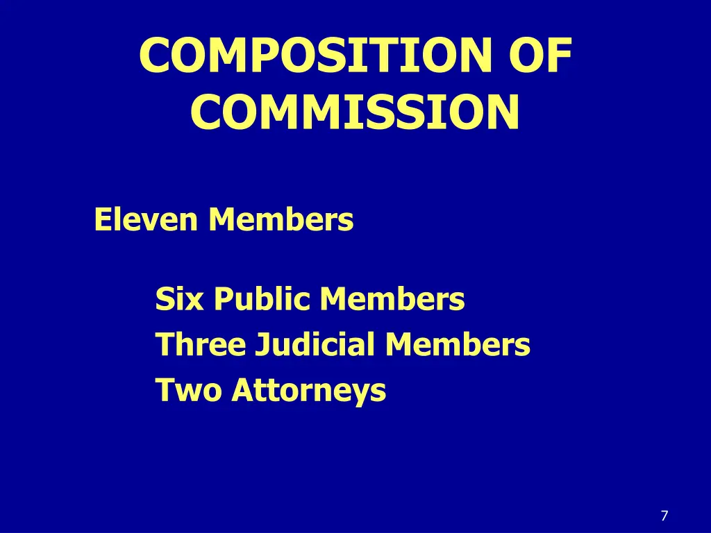 composition of commission