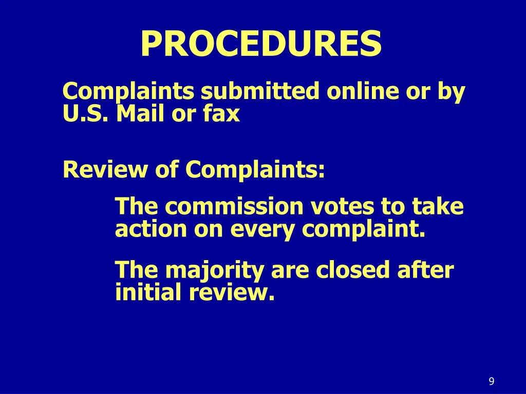 procedures